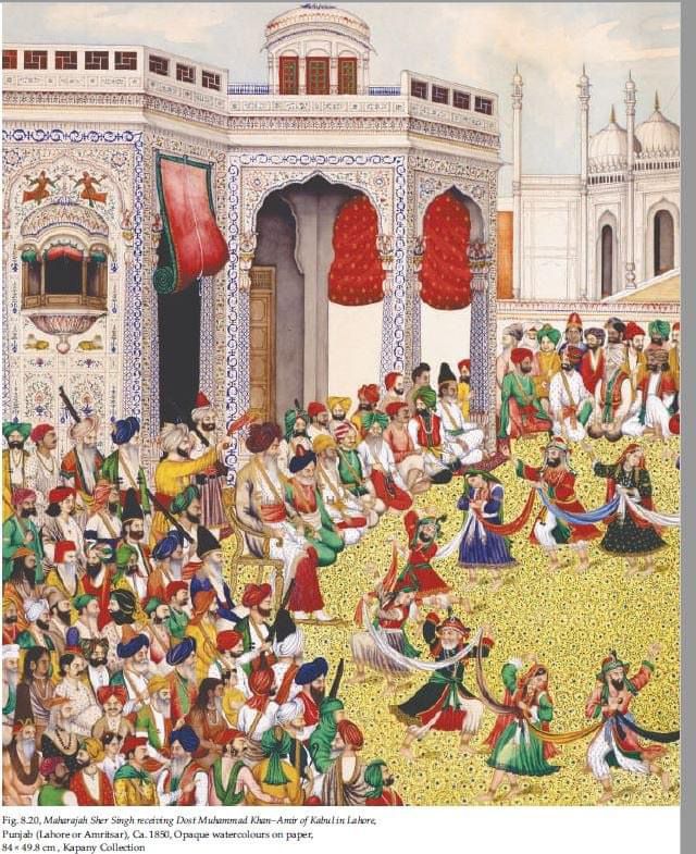 Maharaja Sher Singh Of Lahore welcomes Emir Dost Mohammad Khan Barakzai in Lahore -1843