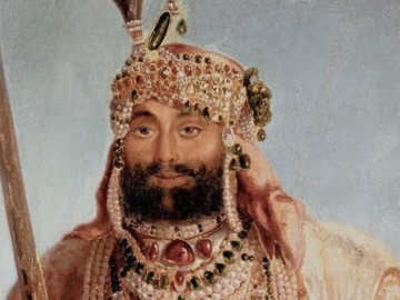 Maharaja Sher Singh Wearing the Koh-I-Noor Diamond c1841-42